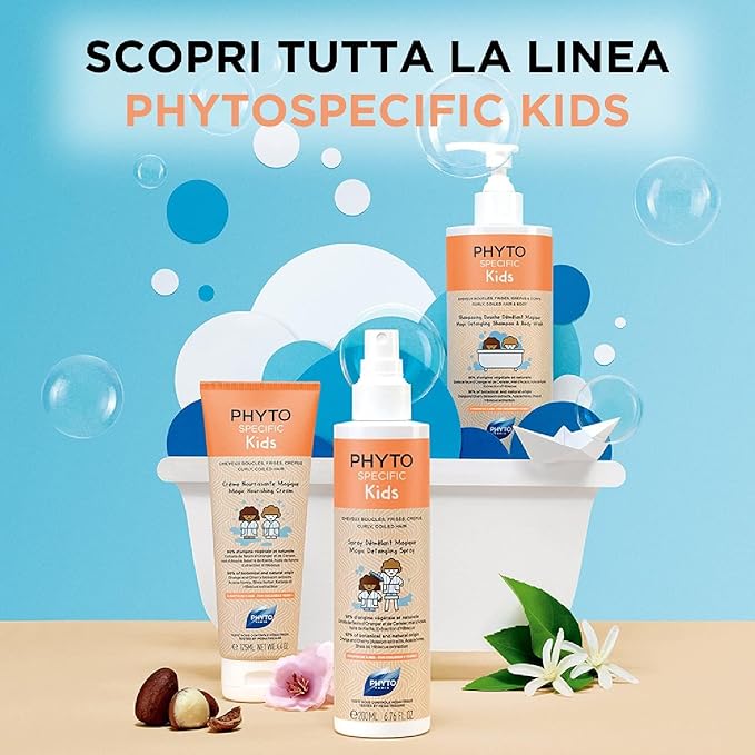 Refect Beauty Phyto Specific Kids hair care collection featuring detangling shampoo, spray, and cream with honey.