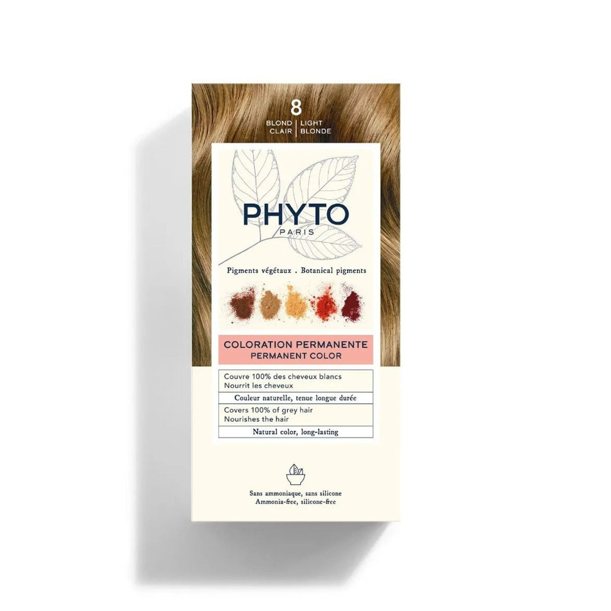 Refect Beauty Phytocolor permanent hair color box in shade 8 Light Blonde with botanical ingredients