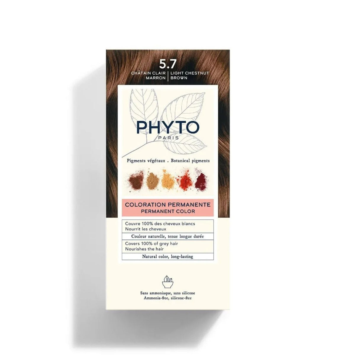 Refect Beauty Phytocolor permanent hair color box in shade 5.7 Light Chestnut Brown with botanical pigments