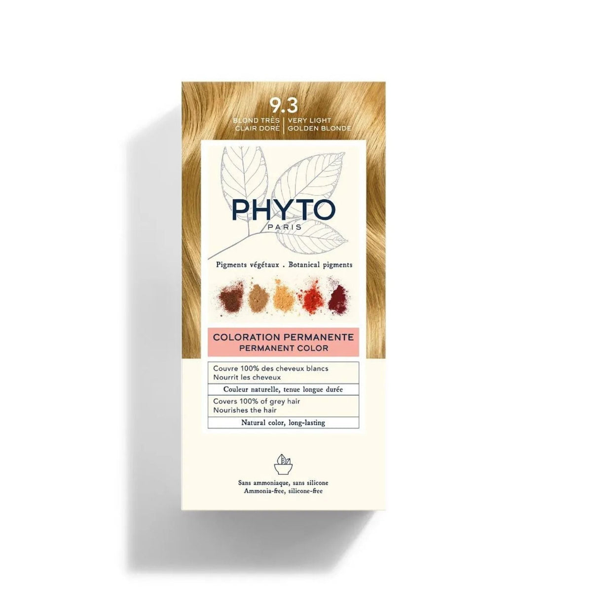Refect Beauty Phytocolor permanent hair color box in 9.3 Very Light Golden Blonde with botanical pigment details