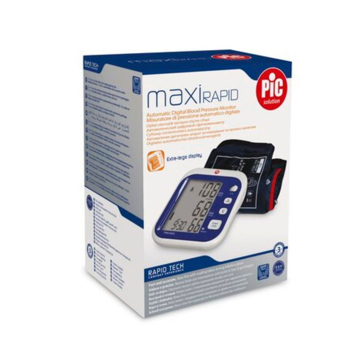 Refect Beauty Pic Solution Maxi Rapid automatic digital blood pressure monitor with upper arm cuff in retail box