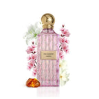 Refect Beauty Ibrahim Al Qurashi Pink Diamond Sakura perfume bottle with cherry blossom flowers and amber resin