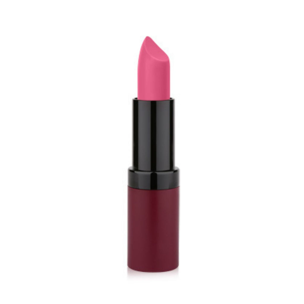 Refect Beauty Golden Rose Velvet Matte Lipstick in a vibrant pink shade with a sleek black tube packaging 08