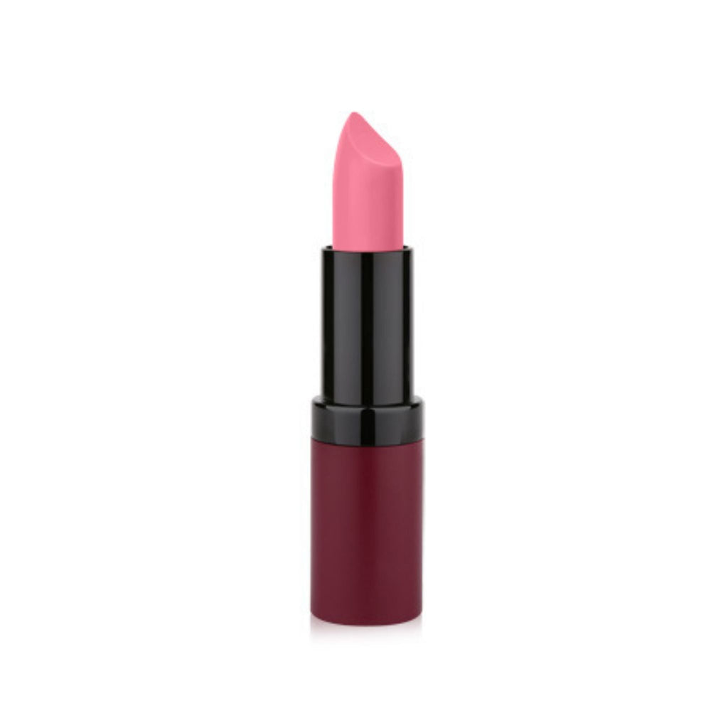 Refect Beauty Golden Rose Velvet Matte Lipstick in a soft pink shade with a sleek black tube and matte finish 09