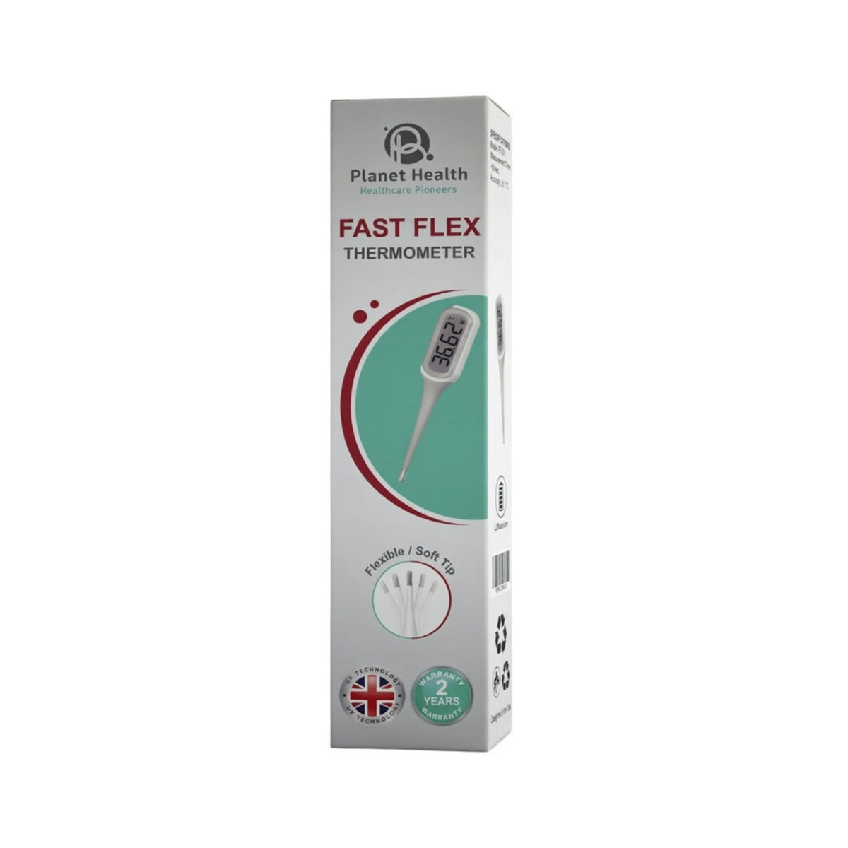 Refect Beauty Planet Health Fast Flex digital thermometer in its retail box with a flexible tip and clear display.