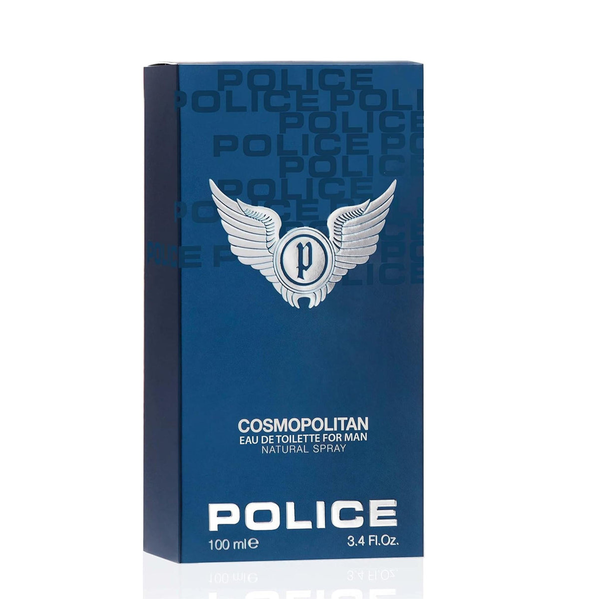 Refect Beauty Police Cosmopolitan Eau de Toilette 100ml perfume box in deep blue with silver winged logo