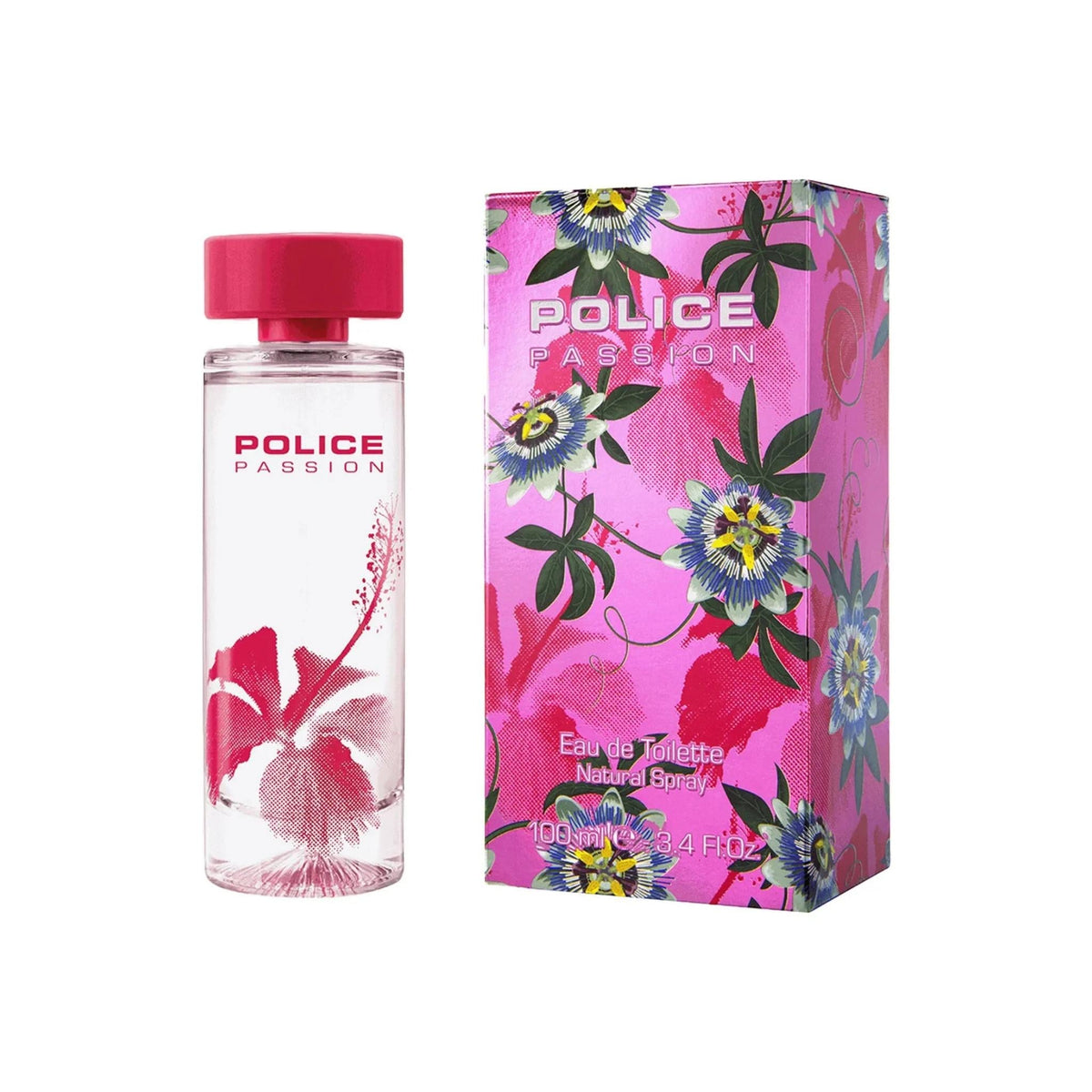 Refect Beauty Police Passion Eau de Toilette for women featuring a floral bottle and matching pink botanical box