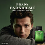 Refect Beauty Prada Paradigme Eau de Parfum featuring Tom Holland with a green glass fragrance bottle