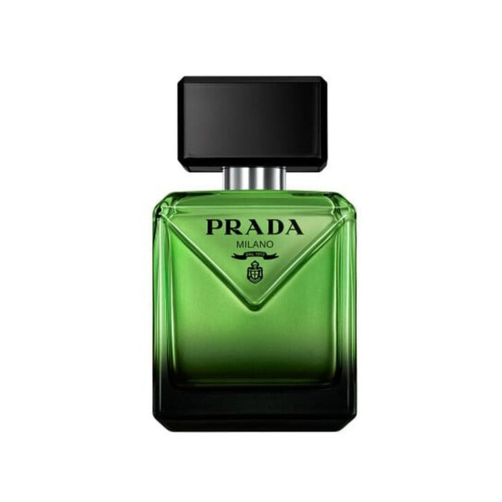 Refect Beauty Prada Paradigme Eau de Parfum for men in a green glass bottle with a black cap and triangle logo.