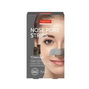 Refect Beauty Purederm charcoal nose pore strips packaging featuring a woman with a grey strip on her nose