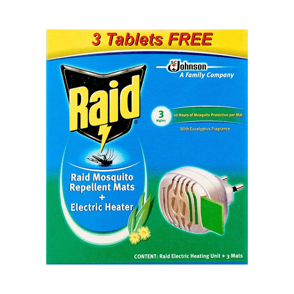Refect Beauty Raid electric mosquito repellent device with three eucalyptus scented tablets for indoor protection