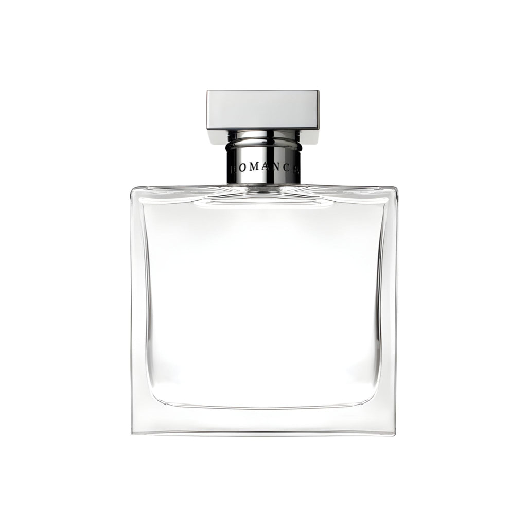 Refect Beauty Ralph Lauren Romance Eau de Parfum in a clear glass bottle with a silver cap against a white background.