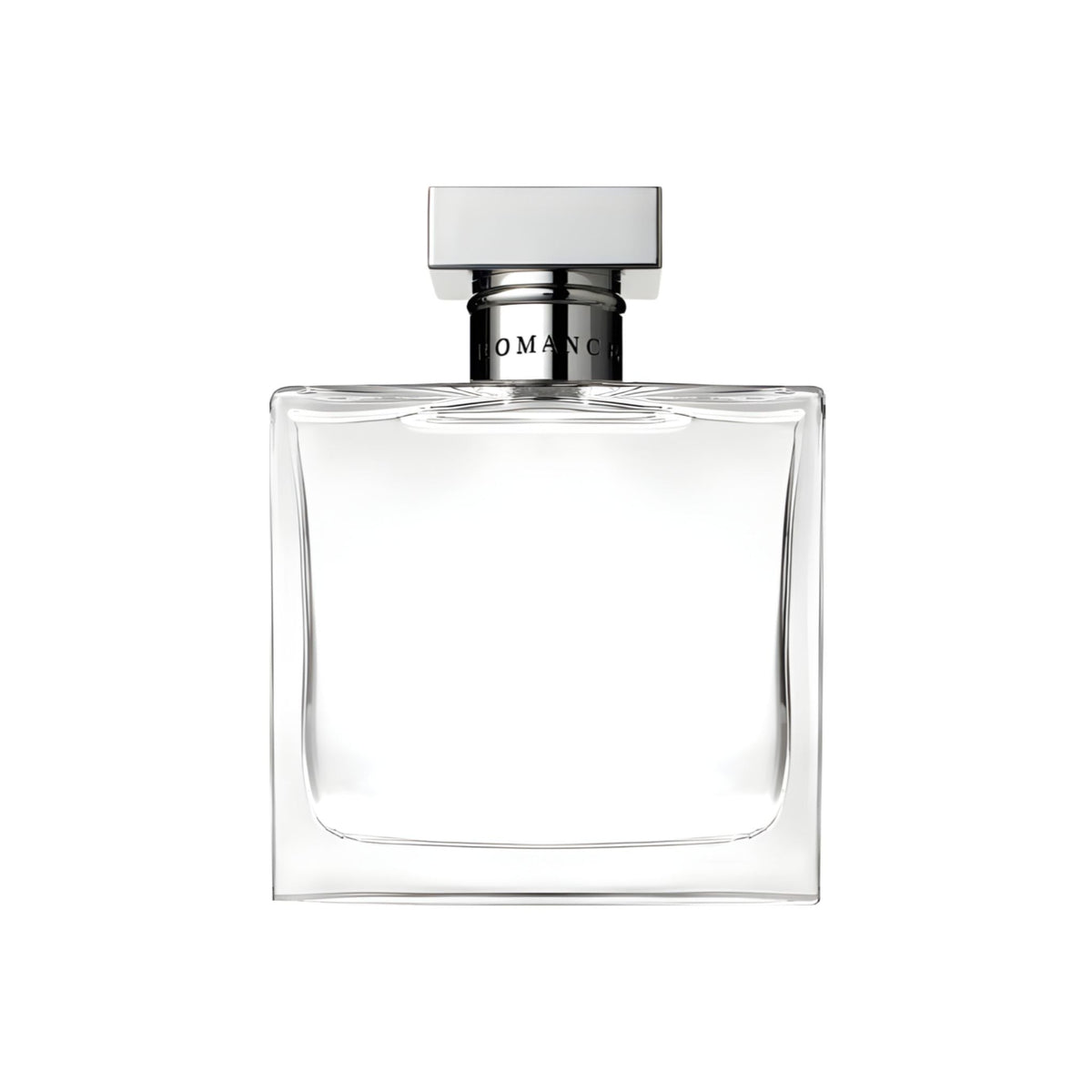 Refect Beauty Ralph Lauren Romance Eau de Parfum in a clear glass bottle with a silver cap against a white background.