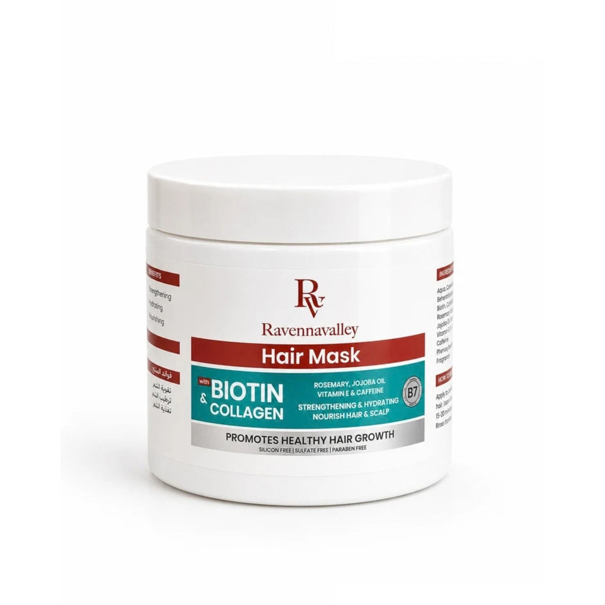 Refect Beauty Ravenna Valley hair mask jar with biotin and collagen for strengthening and hydrating hair growth