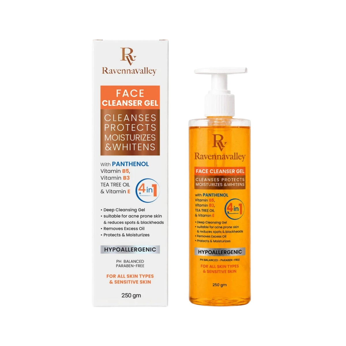 Refect Beauty Ravenna Valley 4-in-1 face cleanser gel bottle and box for acne-prone and sensitive skin