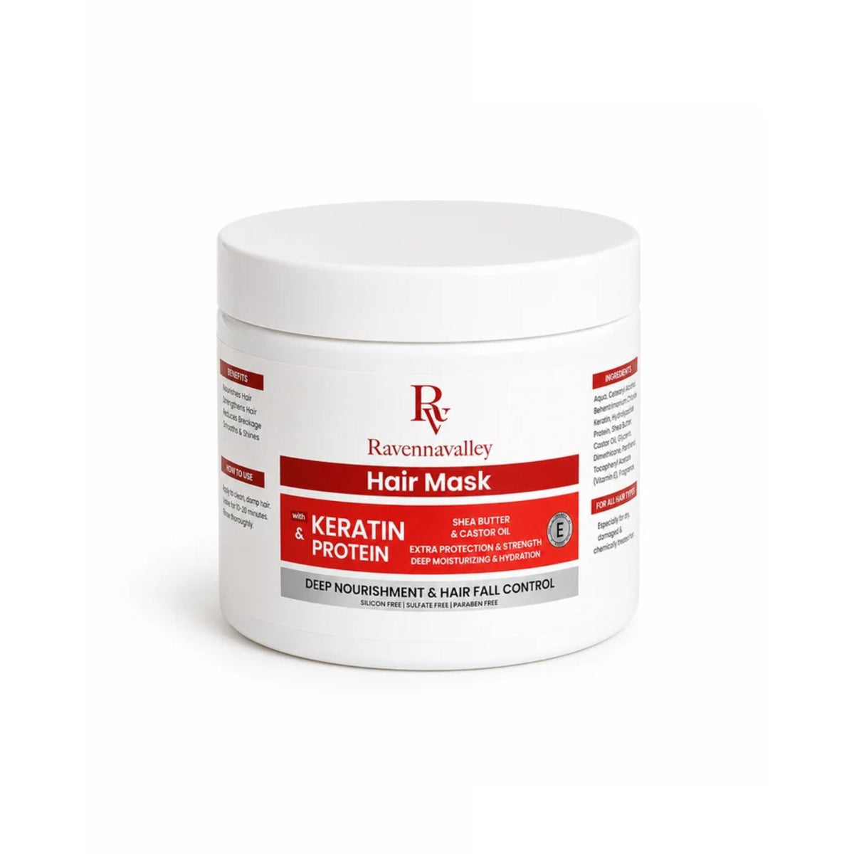 Refect Beauty Ravenna Valley hair mask jar with keratin and protein for deep nourishment and hair fall control