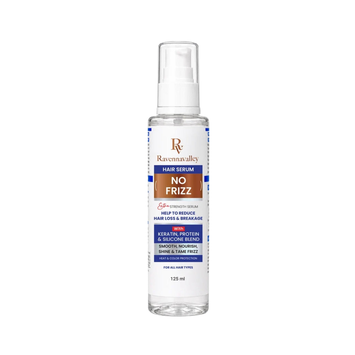 Refect Beauty Ravenna Valley No Frizz hair serum bottle with pump dispenser for smooth and shiny hair