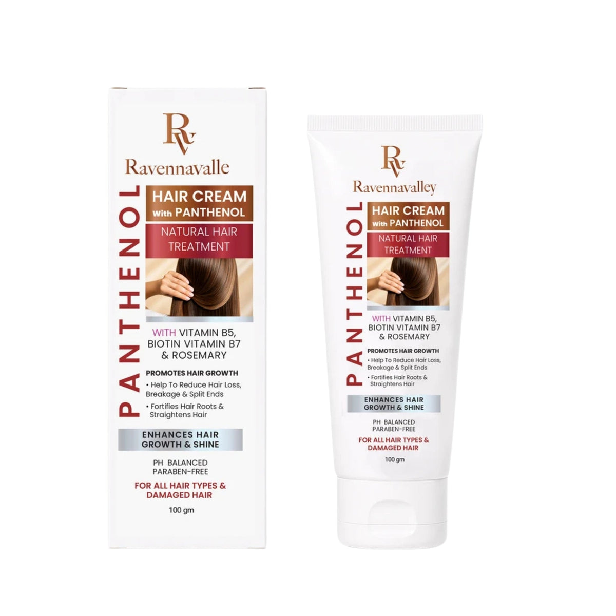 Refect Beauty Ravenna Valley hair cream with panthenol in a white 100g tube and matching product box