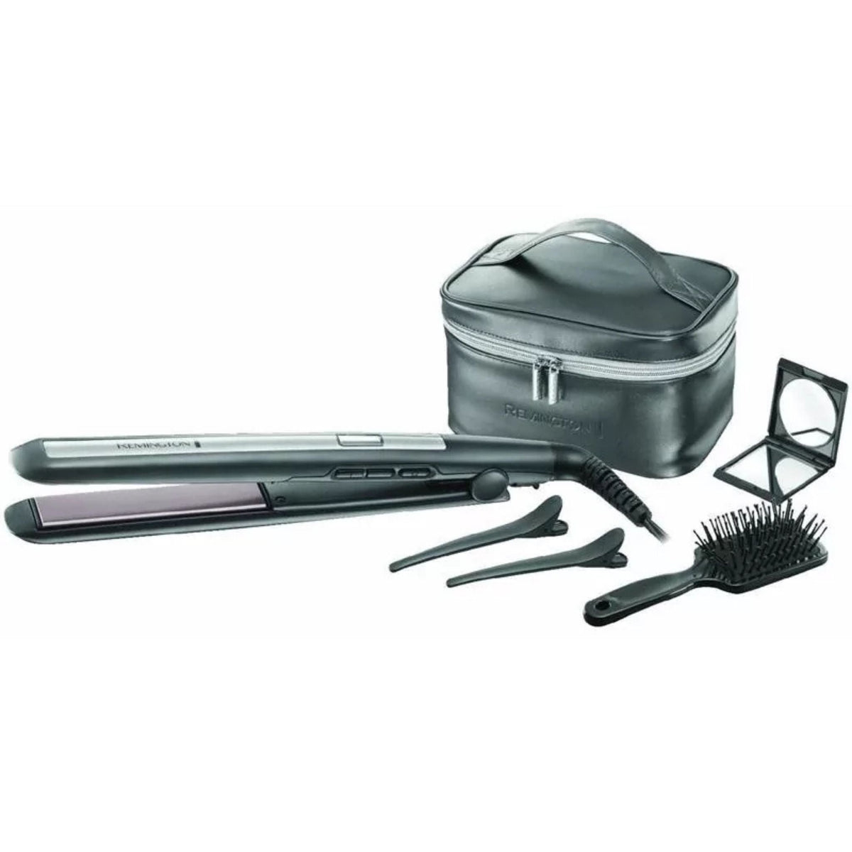 Refect Beauty Remington Pro Ceramic Titanium hair straightener gift set with accessories and storage bag