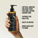 Refect Beauty Revlon Professional Orofluido Radiance Argan Conditioner bottle held in hand against a neutral background