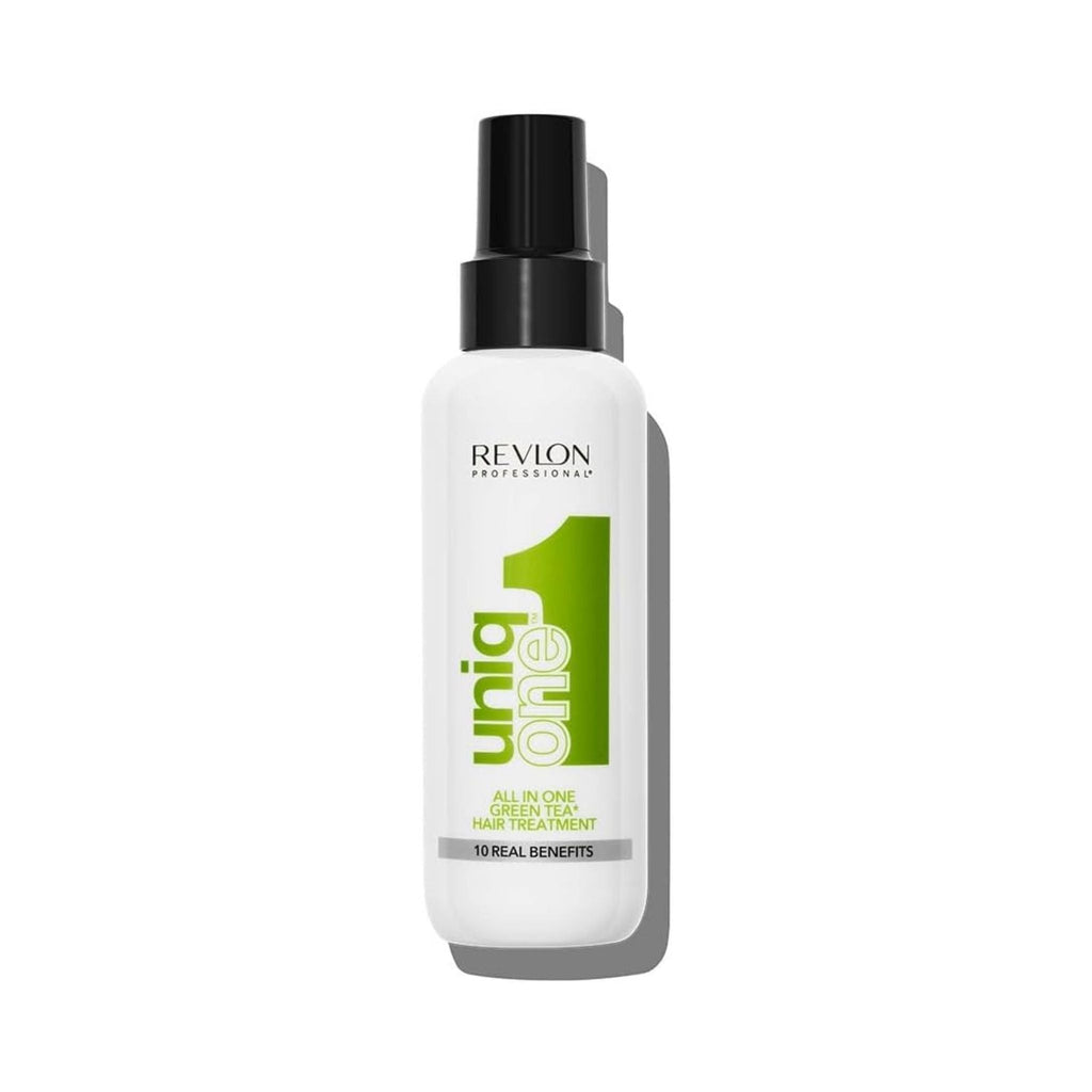 Refect Beauty Revlon Uniq One Green Tea leave-in hair treatment spray bottle for nourishing and heat protection