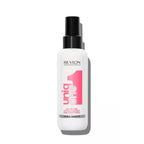 Refect Beauty Revlon Uniq One Lotus Flower leave-in hair treatment spray bottle with white and pink branding