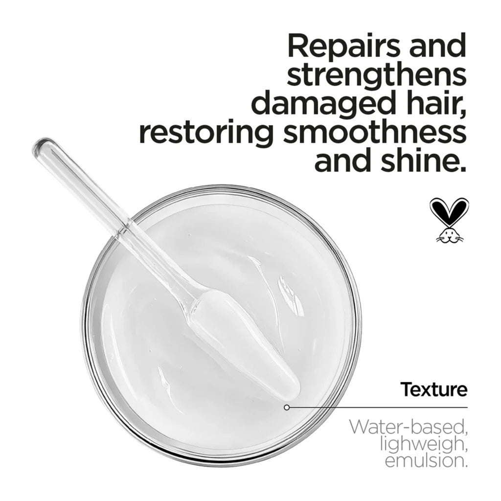 Refect Beauty Revox B77 Plex Step 3 hair treatment showing a lightweight, white cream texture in a glass bowl.