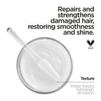 Refect Beauty Revox B77 Plex Step 3 hair treatment showing a lightweight, white cream texture in a glass bowl.