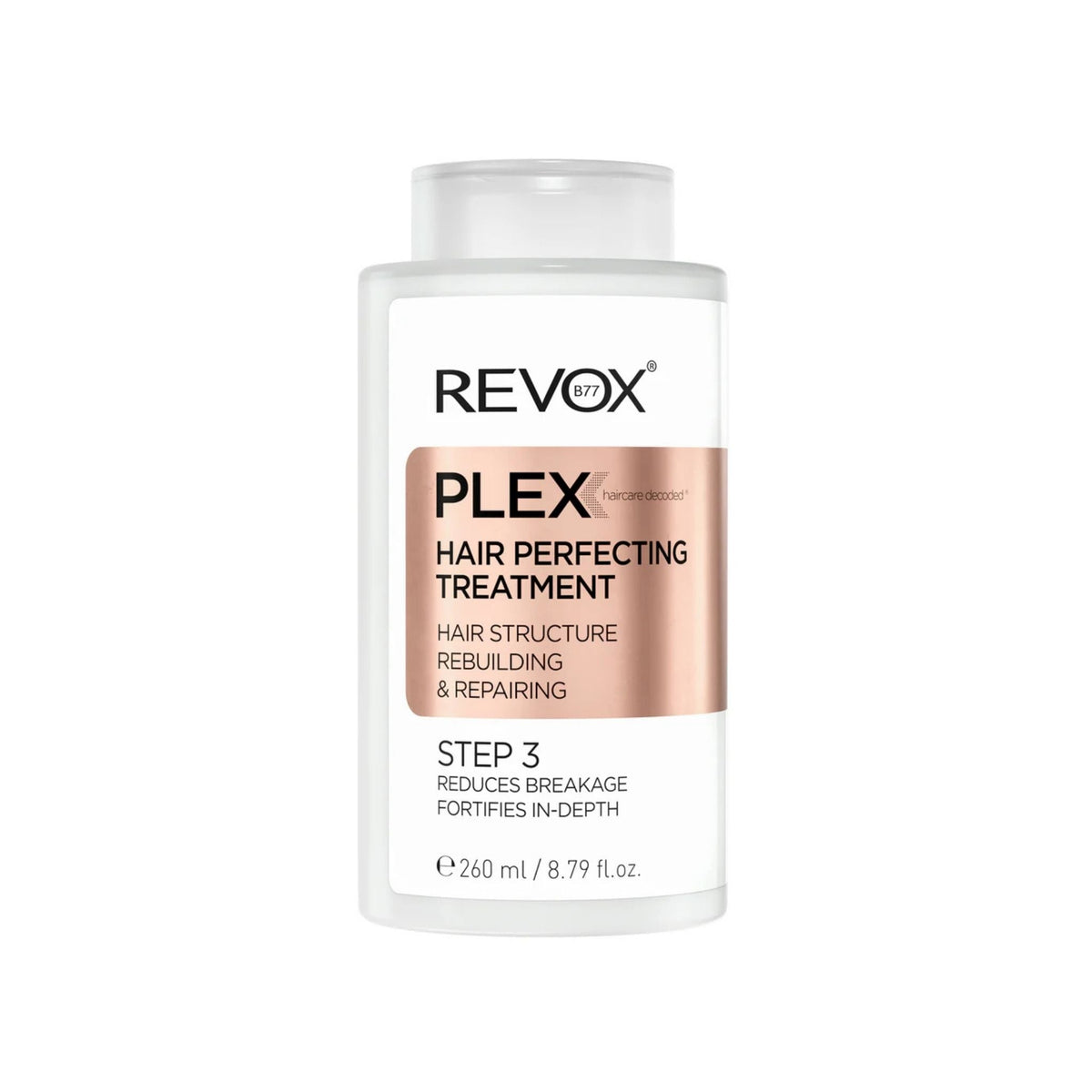 Refect Beauty Revox B77 Plex Step 3 Hair Perfecting Treatment bottle for repairing and strengthening damaged hair