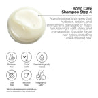 Refect Beauty Revox B77 Plex Bond Care Shampoo Step 4 texture shown with product benefits and safety icons