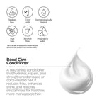 Refect Beauty Revox B77 Plex Bond Care Conditioner texture and product benefits icons for hair repair and hydration.