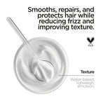 Refect Beauty Revox B77 Plex Step 6 leave-in hair cream with a smooth, white, lightweight emulsion texture and spoon.