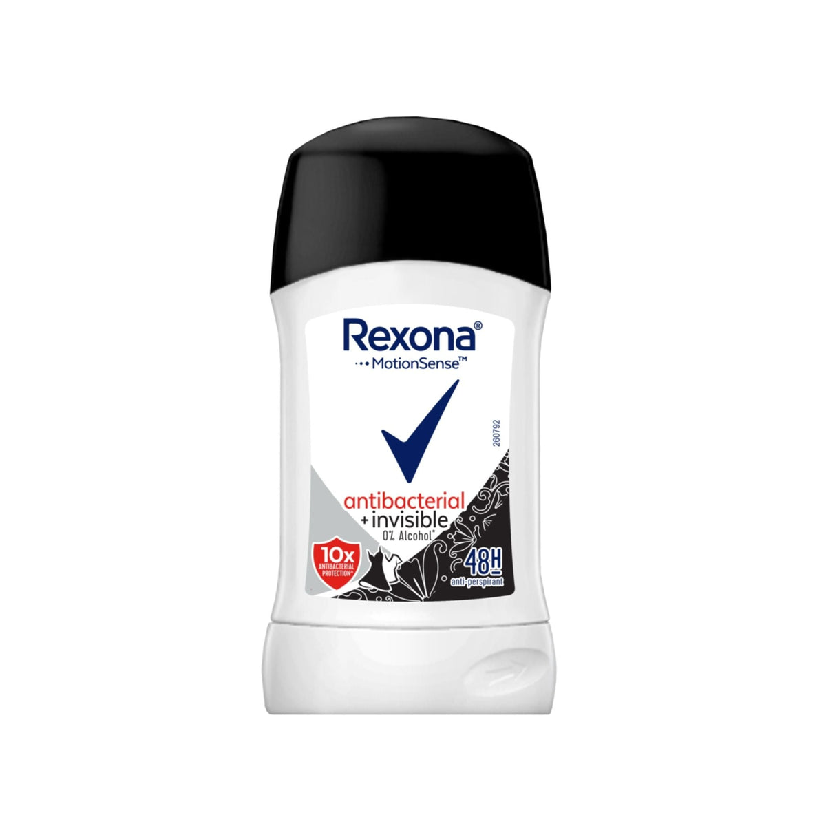Refect Beauty Rexona Antibacterial Body Defense antiperspirant deodorant stick in white packaging with black cap