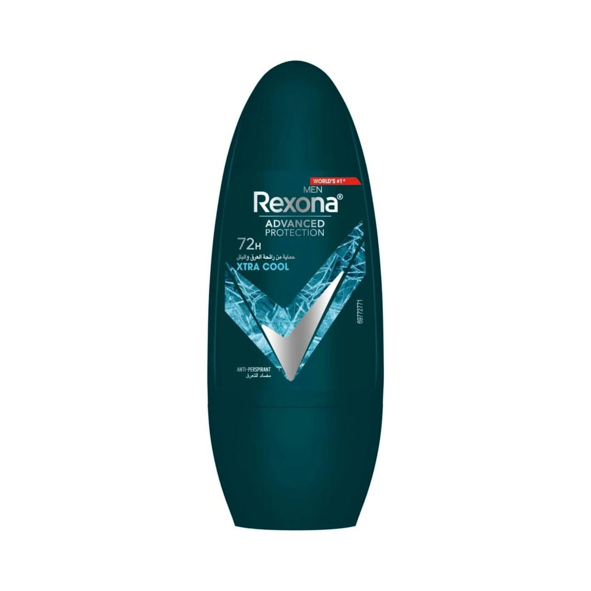 Refect Beauty Rexona Advanced Protection 72H Extra Cool antiperspirant roll-on deodorant for men in dark teal bottle