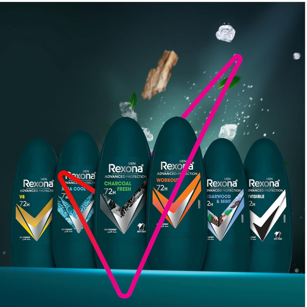 Refect Beauty Rexona Advanced Protection antiperspirant roll-on collection for men featuring various scent variants