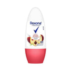 Refect Beauty Rexona Peach Spark and Lemongrass roll-on deodorant with a white bottle and pink base