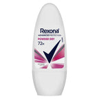 Refect Beauty Rexona Powder Dry 72H antiperspirant roll-on for women with advanced protection and powdery scent.