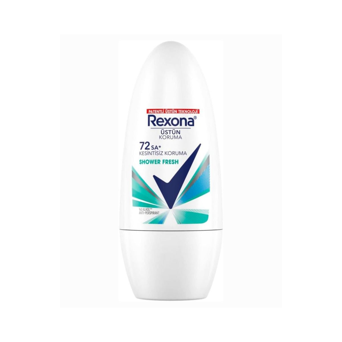 Refect Beauty Rexona Shower Fresh roll-on antiperspirant for women with 72-hour protection and MotionSense technology.