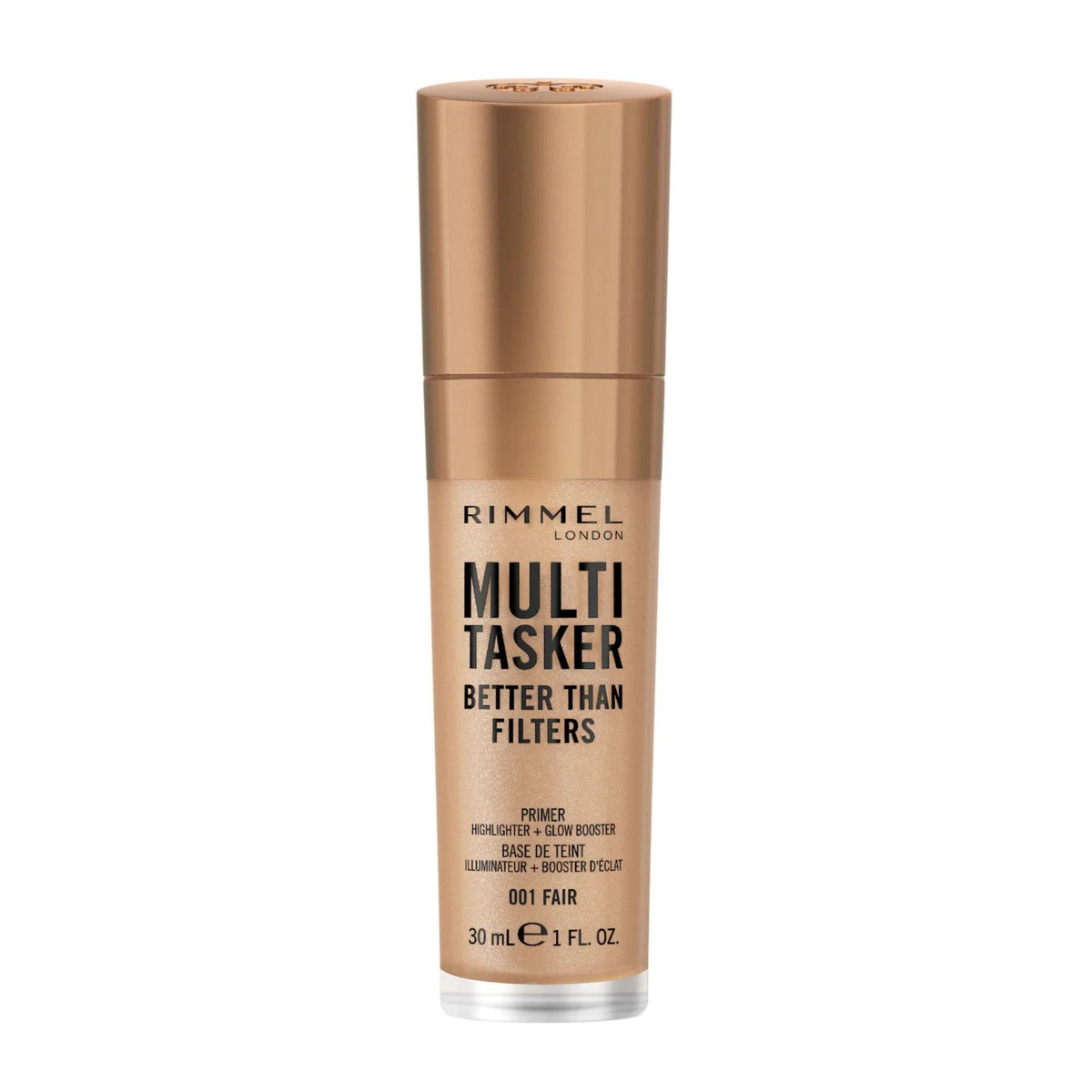 Refect Beauty Rimmel Multi Tasker Better Than Filters glow booster, highlighter, and primer in shade 001 Fair.