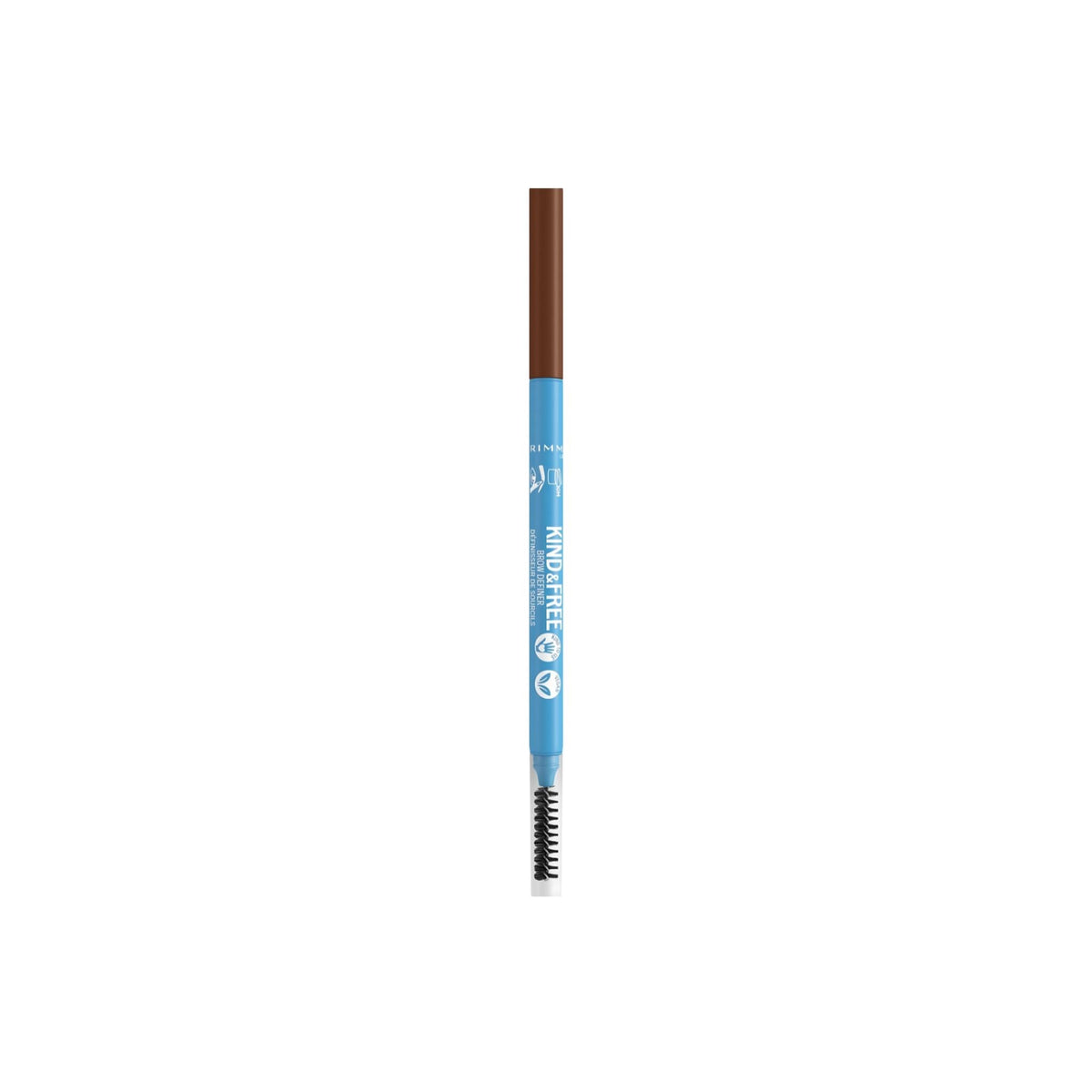 Refect Beauty Rimmel London Kind & Free dual-ended brow pencil with ultra-fine tip and spoolie brush in brown