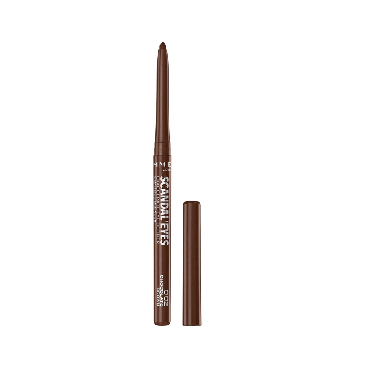 Refect Beauty Rimmel London Scandaleyes Exaggerate brown waterproof eyeliner pencil with built-in smudger