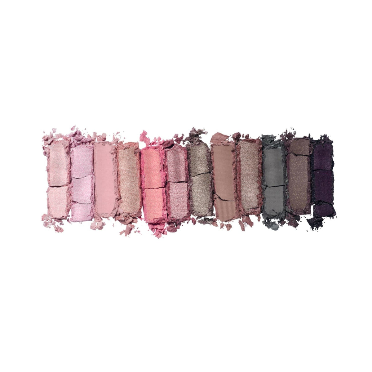 Refect Beauty Rimmel London Magnif'Eyes eyeshadow palette featuring a range of pink, taupe, and purple shades.