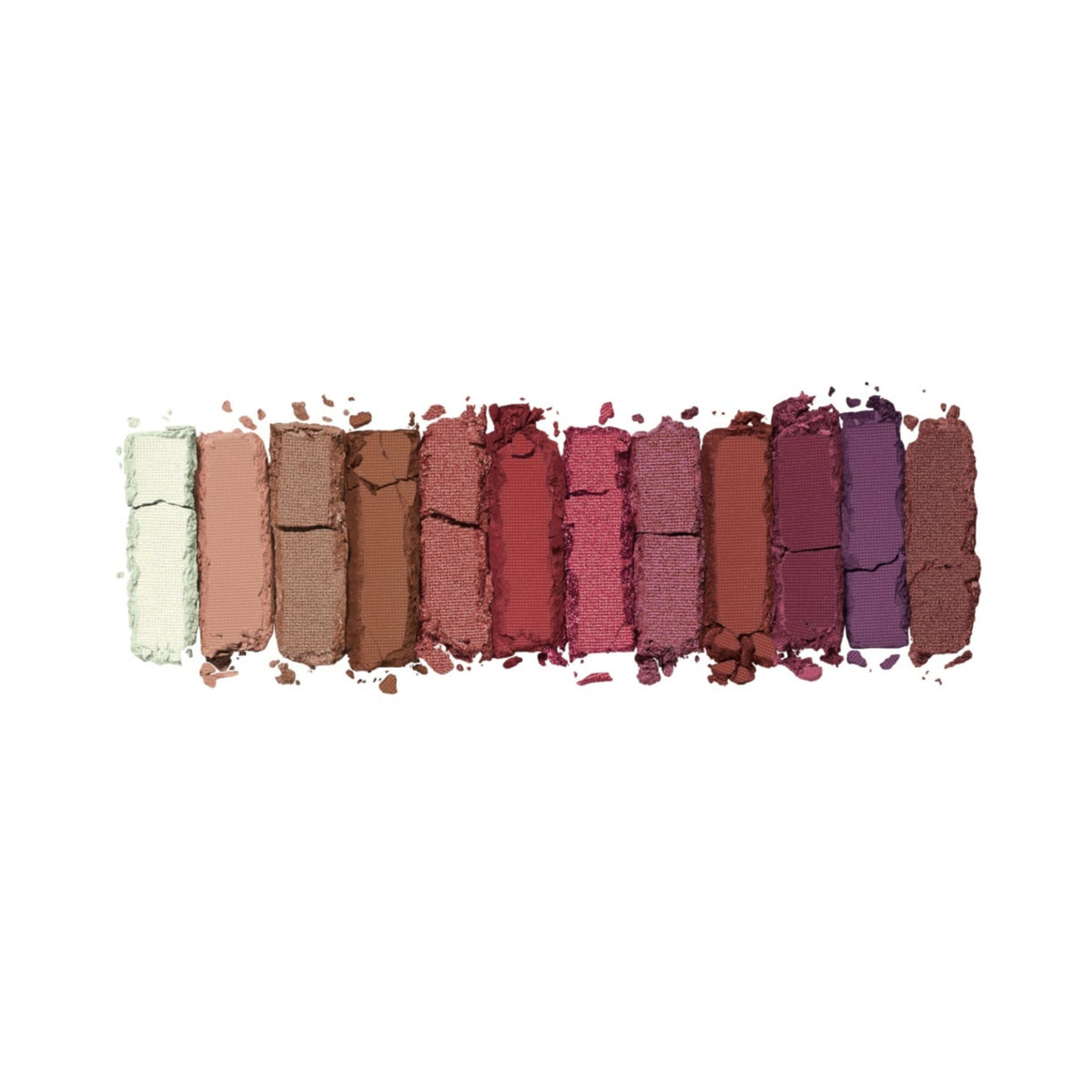 Refect Beauty Rimmel London Magnif'Eyes eyeshadow palette featuring a range of pink, crimson, and purple shades.