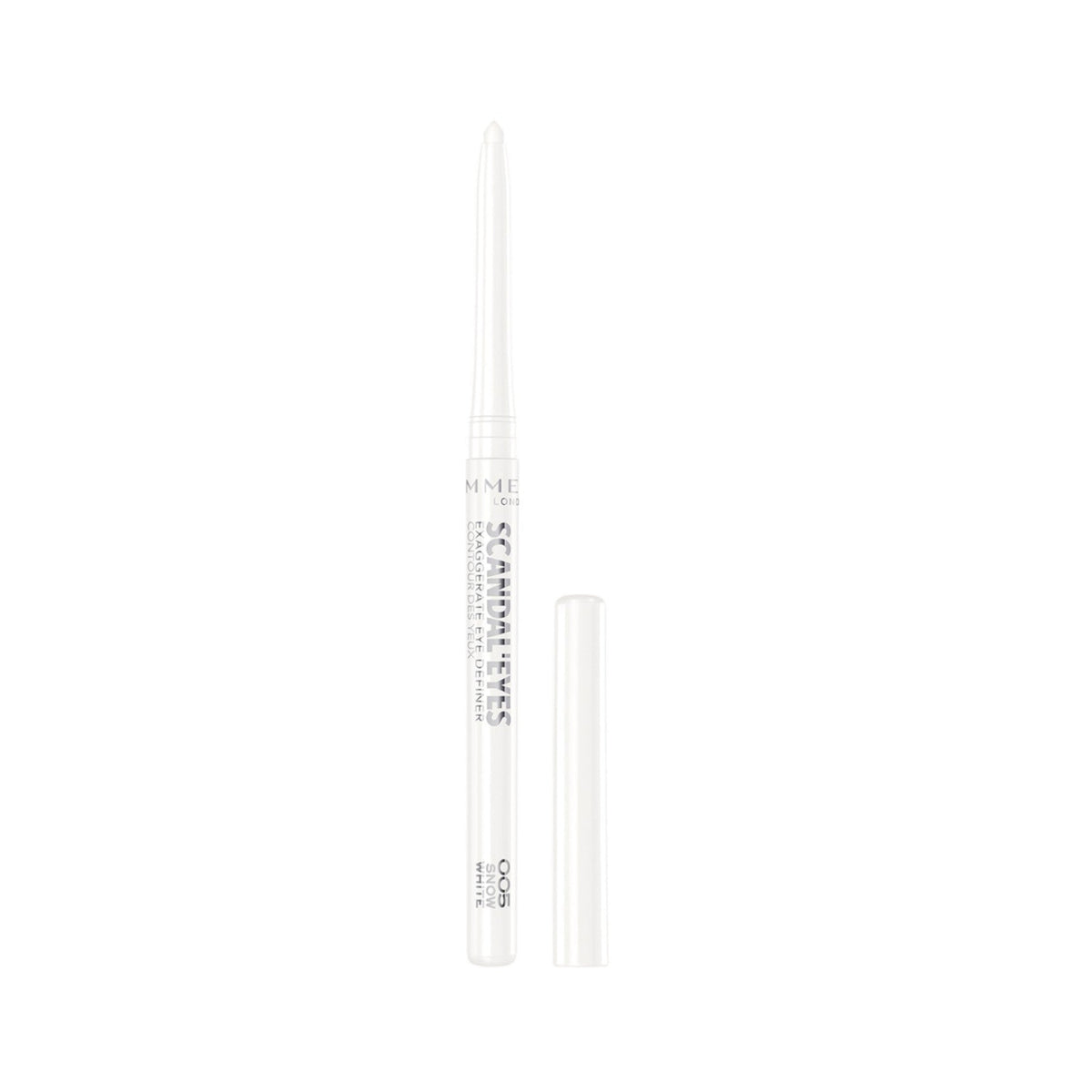 Refect Beauty Rimmel London Scandaleyes Exaggerate Eye Definer in Snow White with a built-in smudger cap.