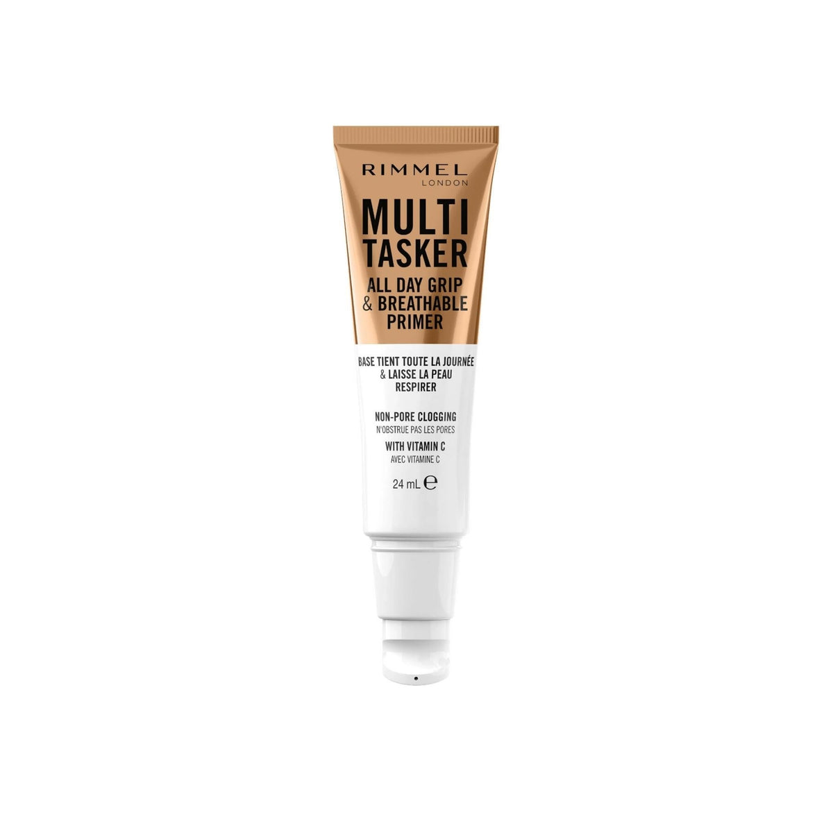 Refect Beauty Rimmel Multi-Tasker breathable gel primer in a 24ml squeeze tube for long-lasting makeup grip.