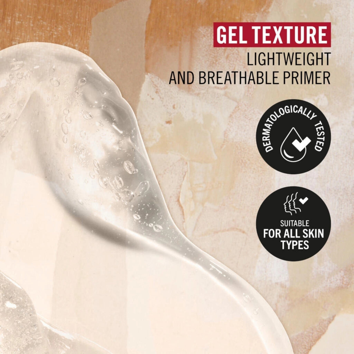 Refect Beauty Rimmel Multi-Tasker primer with a lightweight, clear gel texture that is dermatologically tested.