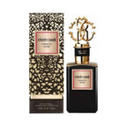 Refect Beauty Roberto Cavalli Gold Collection Frantic Rose unisex eau de parfum bottle with ornate gold cap and box.