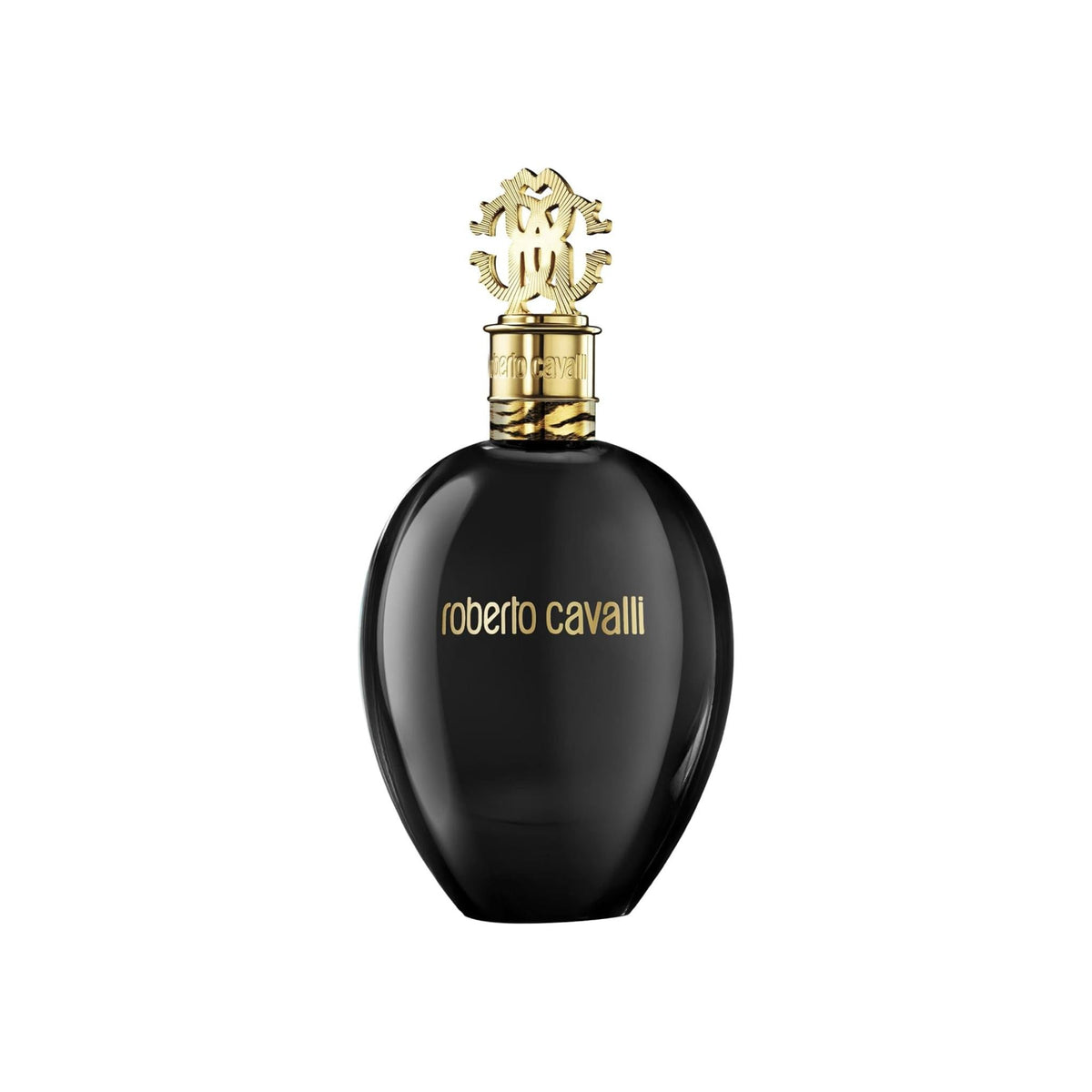 Refect Beauty Roberto Cavalli Nero Assoluto Eau de Parfum in a sleek black bottle with a gold ornate cap