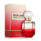 Refect Beauty Roberto Cavalli Paradiso Assoluto Eau de Parfum bottle and box with red and pink gradient packaging