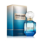 Refect Beauty Roberto Cavalli Paradiso Azzurro eau de parfum bottle and box with blue gradient glass and crystal cap